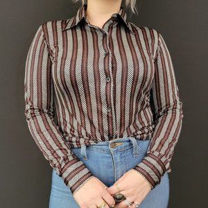 70s Bronson Geometric Long Sleeve Button Down Shirt